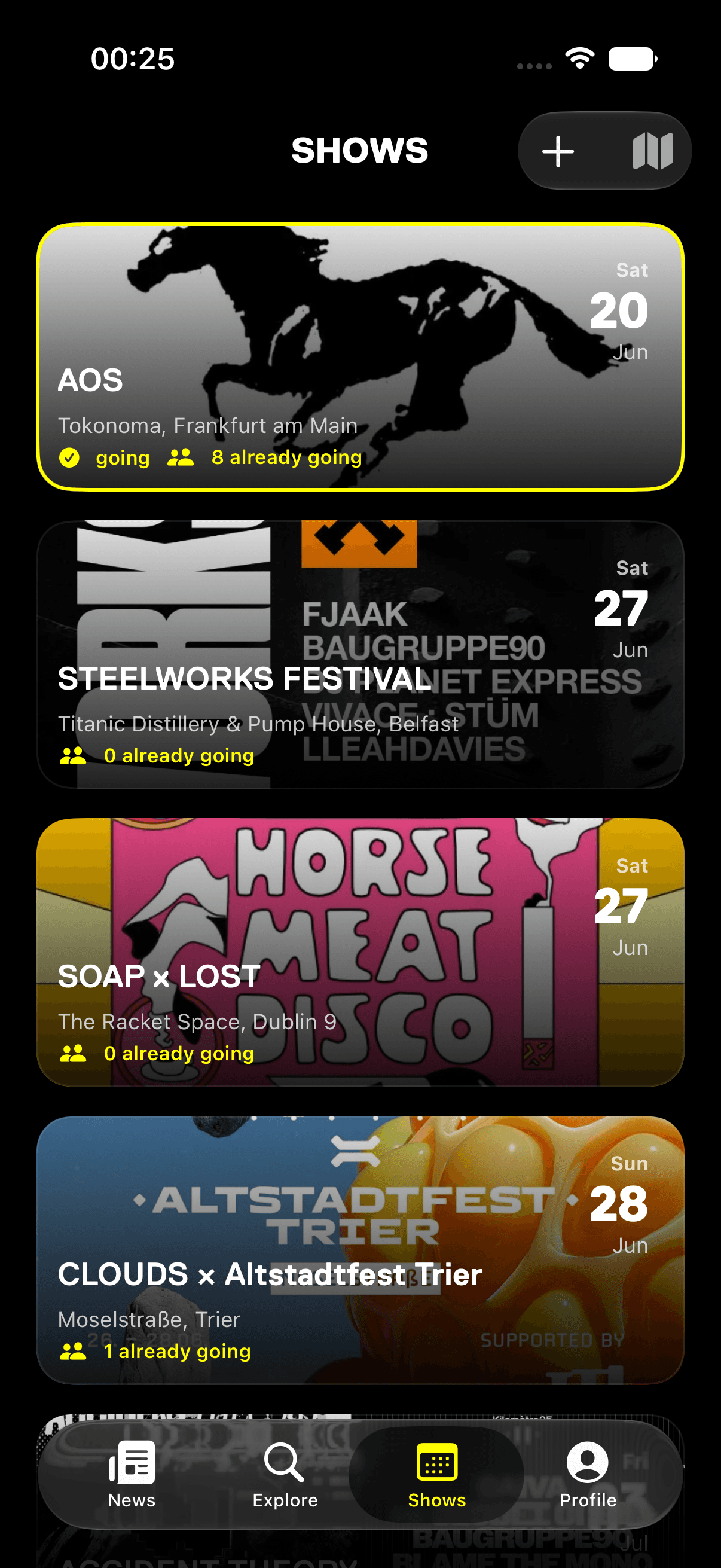 HQ shows and RSVP
